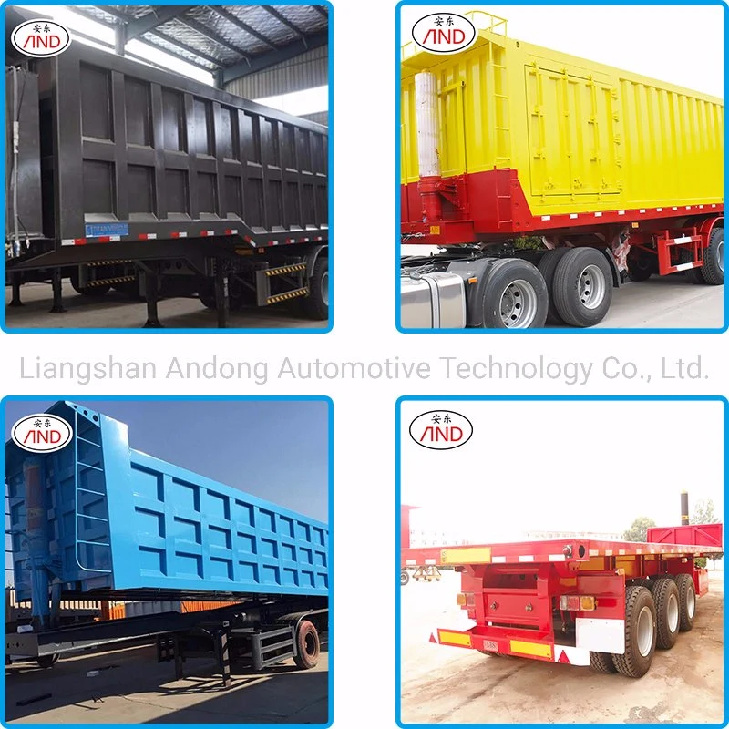 Professional Production Triaxial Truck Dump Trailer Rear Dump Semi Trailer